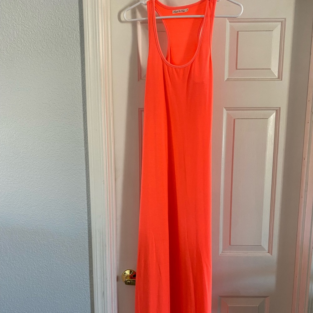 Bright orange maxi dress